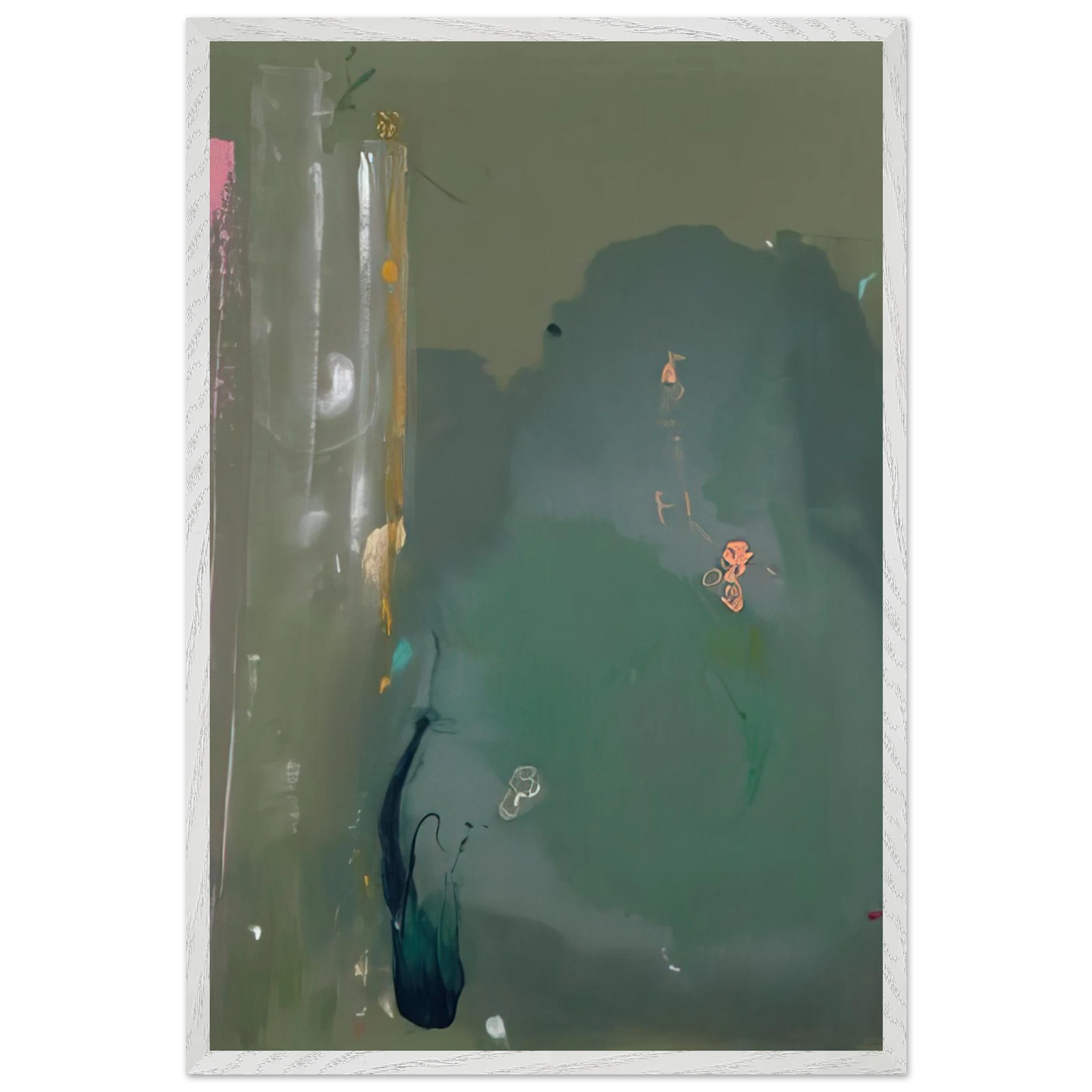 Helen Frankenthaler - CÃƒÆ’Ã‚Â´te d Argent - 1980 Wall art - 45x60 cm / 18x24 inches - Premium Wooden Framed Poster With Fine Art Paper-canvas - White frame