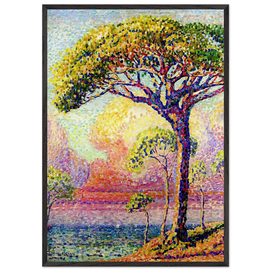 A Pine Tree - Henri-Edmond Cross 70x100 cm / 28x40 inches Framed Art Print – Black Wooden Frame