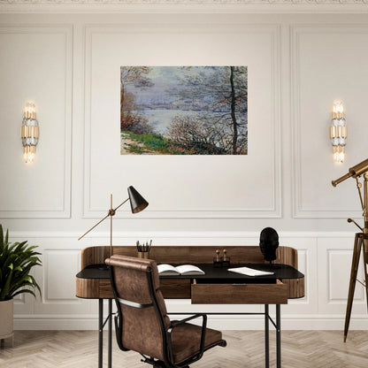 The Banks of the Seine, Ile de la Grande-Jatte - claude monet Brushed Aluminum Print - 70x100 cm / 28x40 inches | claude monet Aluminum Print | claude monet Prints