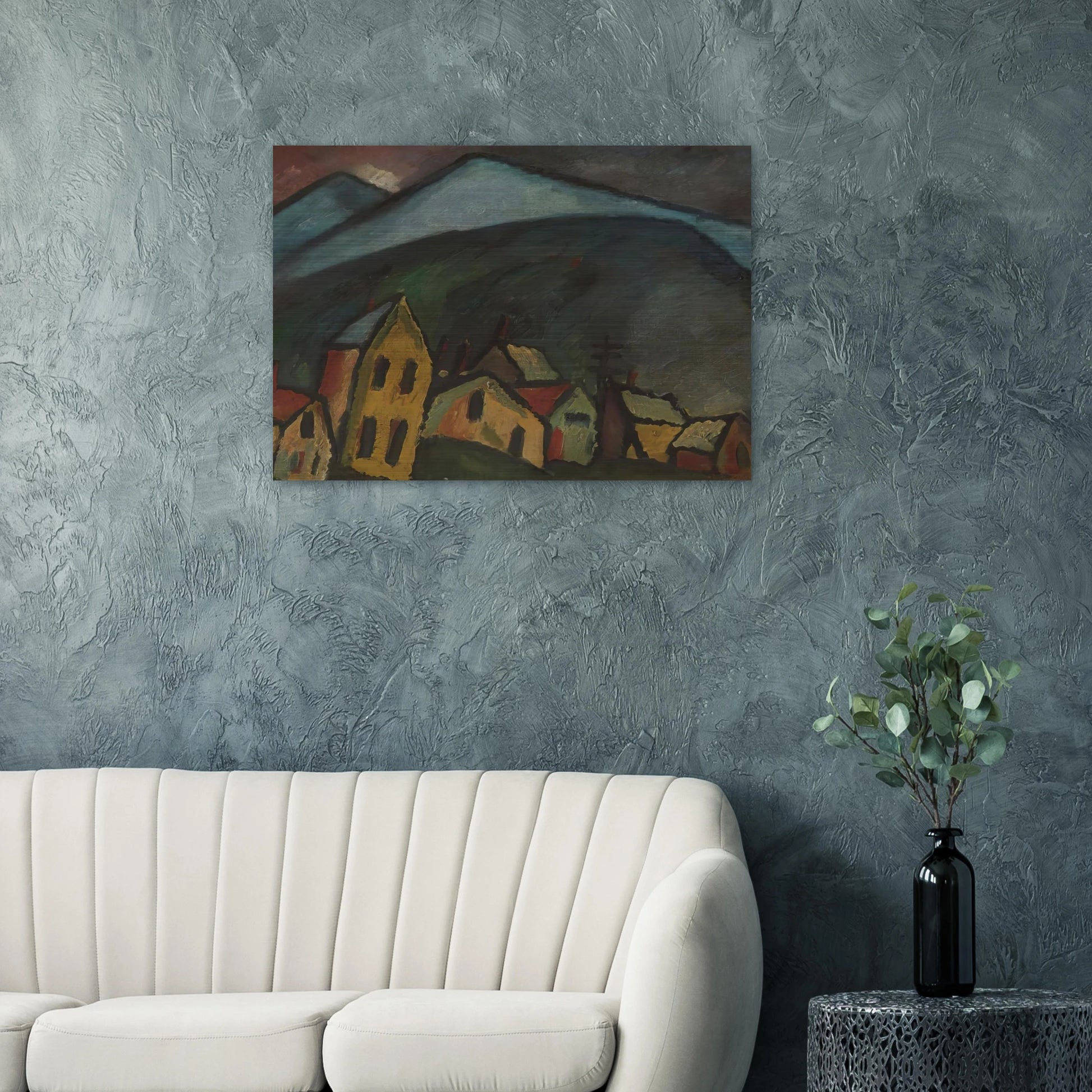 BERGLANDSCHAFT MIT H USERN 1912 - Alexej von Jawlensky Brushed Aluminum Print - 70x100 cm / 28x40 inches | Alexej von Jawlensky Aluminum Print | Alexej von Jawlensky Prints