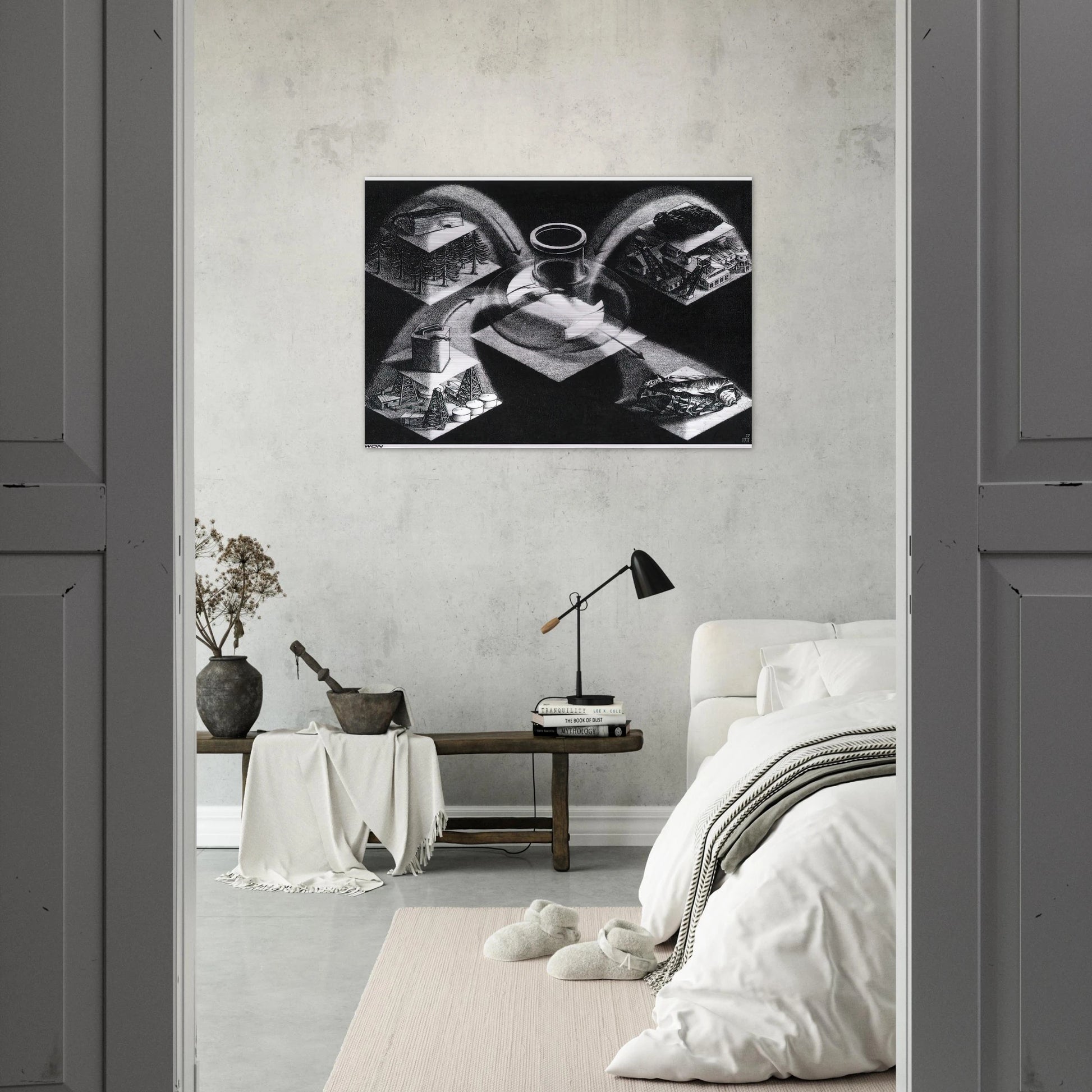 SYNTHESIS - MC Escher Brushed Aluminum Print - 70x100 cm / 28x40 inches | MC Escher Aluminum Print | MC Escher Prints