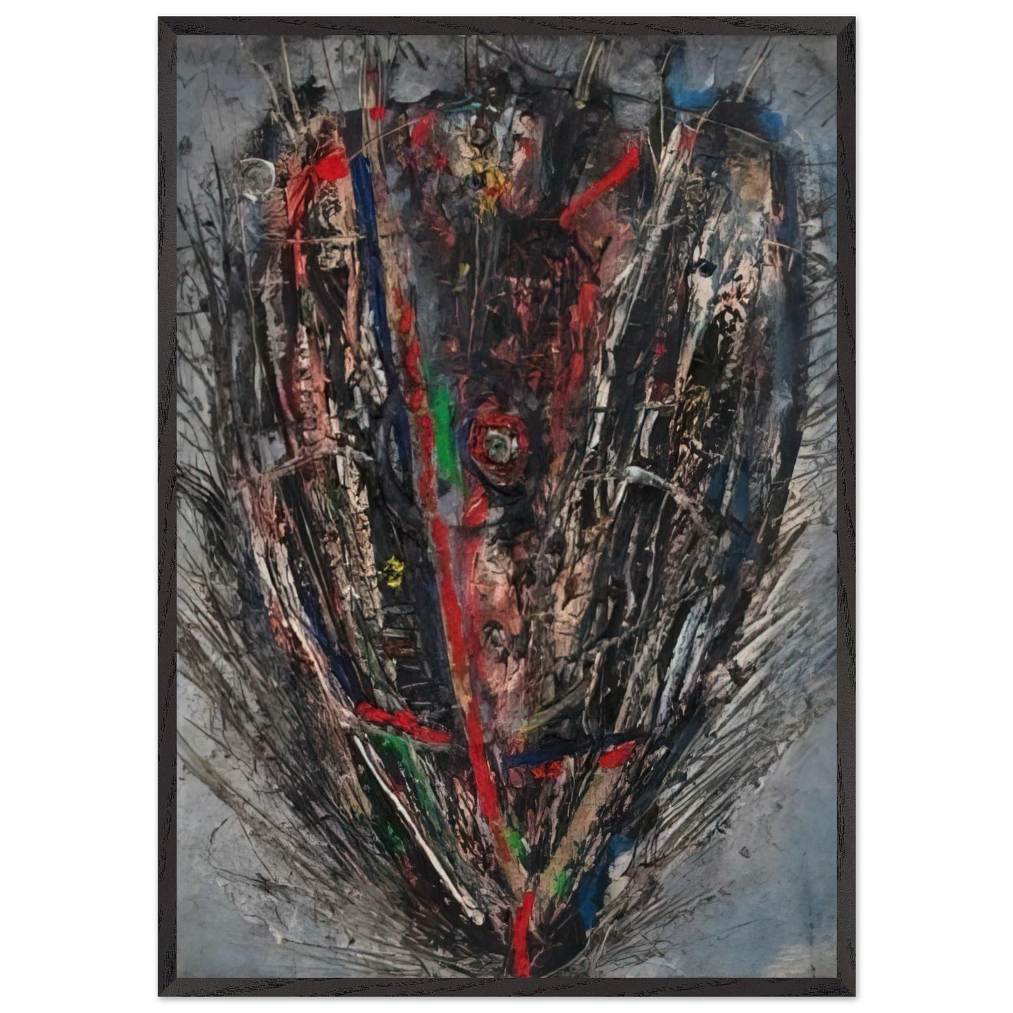 La flamme - 1947 - Wols 70x100 cm / 28x40 inches Framed Art Print – Black Wooden Frame