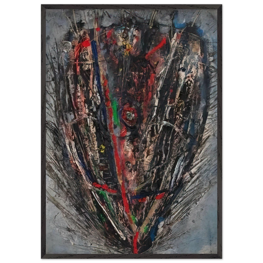 La flamme - 1947 - Wols 70x100 cm / 28x40 inches Framed Art Print – Black Wooden Frame