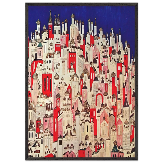 Design for final backcloth - 1926 - Natalia Goncharova 70x100 cm / 28x40 inches Framed Art Print – Black Wooden Frame