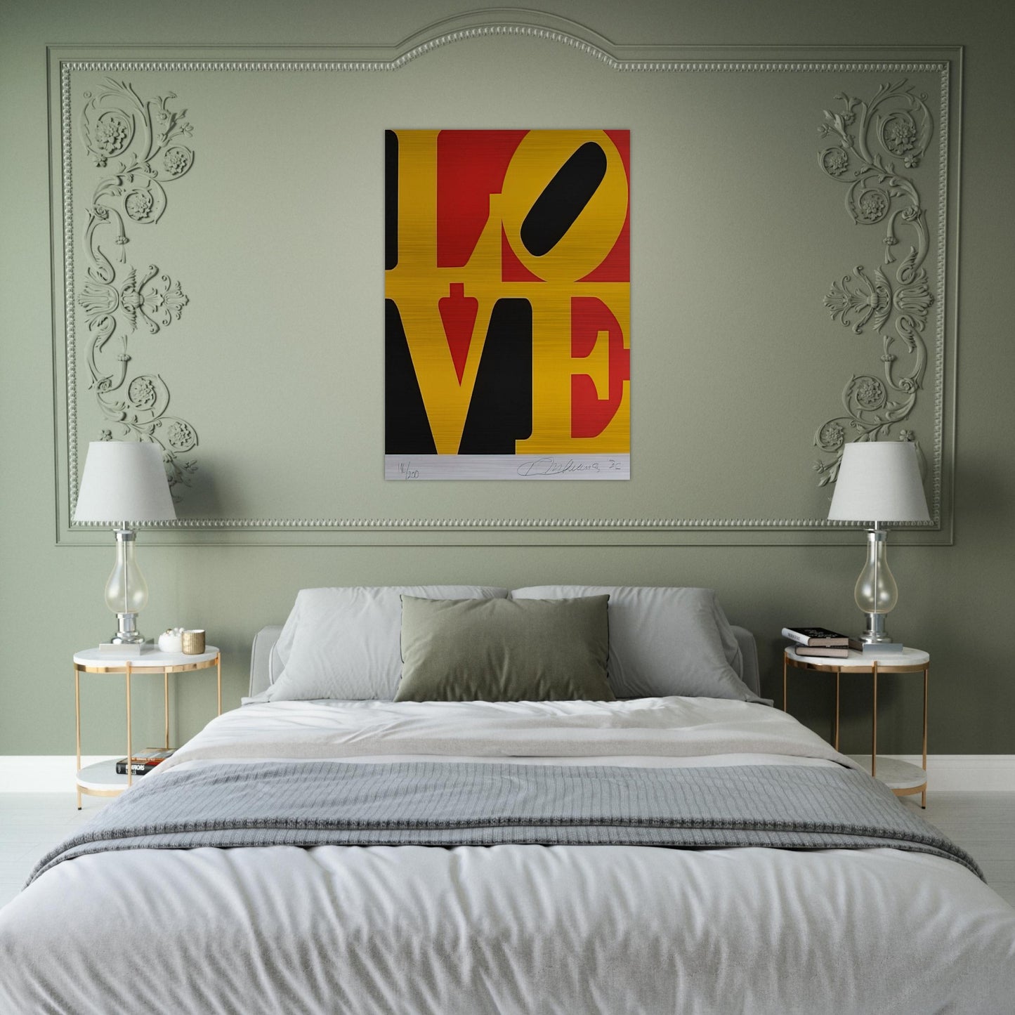 German Love - Robert Indiana Brushed Aluminum Print - 70x100 cm / 28x40 inches | Robert Indiana Aluminum Print | Robert Indiana Prints
