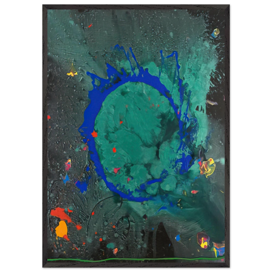 Jade Buddha 230708 - 2008 - John Hoyland 70x100 cm / 28x40 inches Framed Art Print – Black Wooden Frame