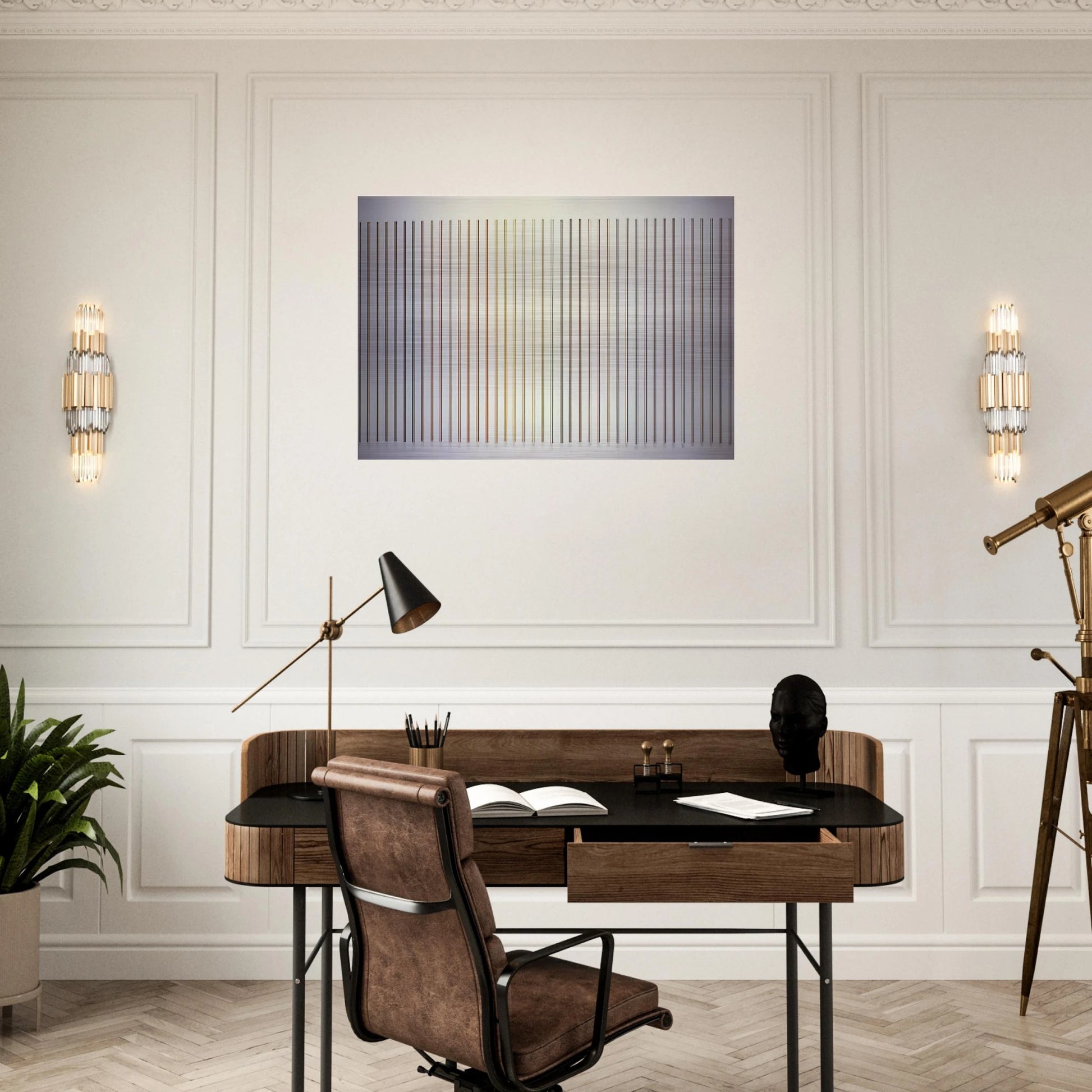 Color Needles - 1984 - Gene Davis Brushed Aluminum Print - 70x100 cm / 28x40 inches | Gene Davis Aluminum Print | Gene Davis Prints