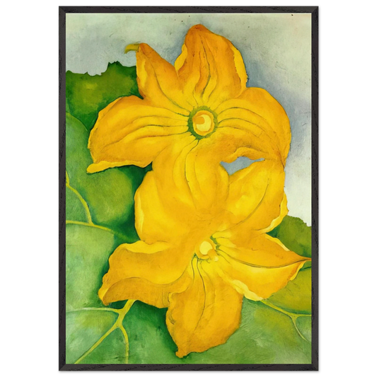 Squash Blossoms I - Georgia OKeeffe 70x100 cm / 28x40 inches Framed Art Print – Black Wooden Frame