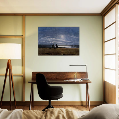 MOONLIGHT - Winslow Homer Brushed Aluminum Print - 70x100 cm / 28x40 inches | Winslow Homer Aluminum Print | Winslow Homer Prints
