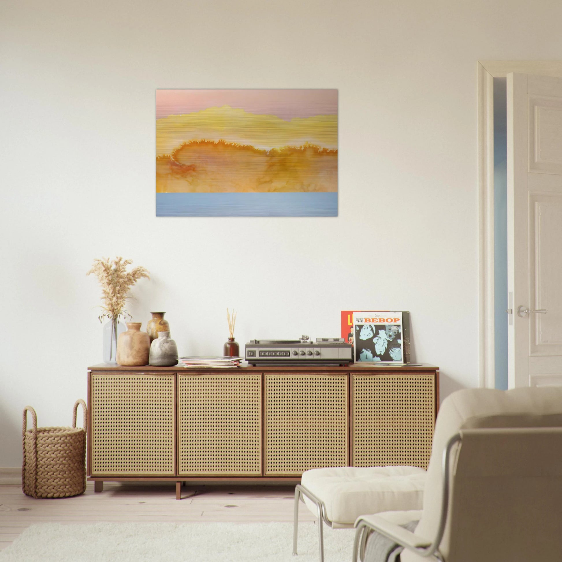 Turquoise Prairie - 1979 - Ronnie Landfield Brushed Aluminum Print - 70x100 cm / 28x40 inches | Ronnie Landfield Aluminum Print | Ronnie Landfield Prints