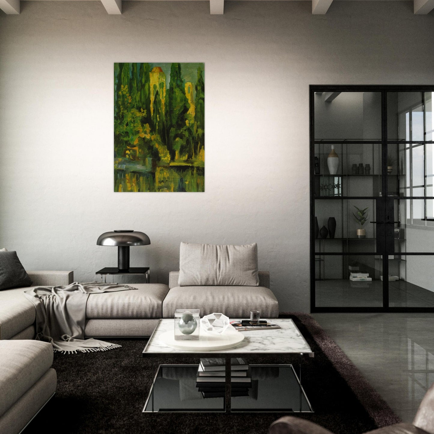 VILABERTRIN CHURCH TOWER 1919 - Salvador Dali Brushed Aluminum Print - 70x100 cm / 28x40 inches | Salvador Dali Aluminum Print | Salvador Dali Prints