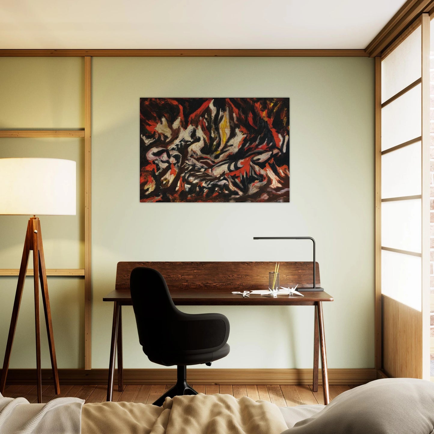 THE FLAME 1938 - Jackson Pollock Brushed Aluminum Print - 70x100 cm / 28x40 inches | Jackson Pollock Aluminum Print | Jackson Pollock Prints