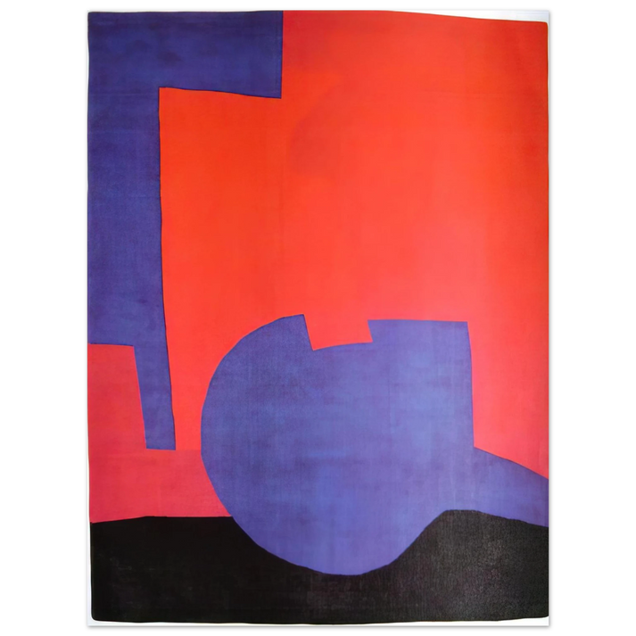 Serge Poliakoff - Composition rouge - 1968  75x100 cm / 30x40inches Fine Art Poster