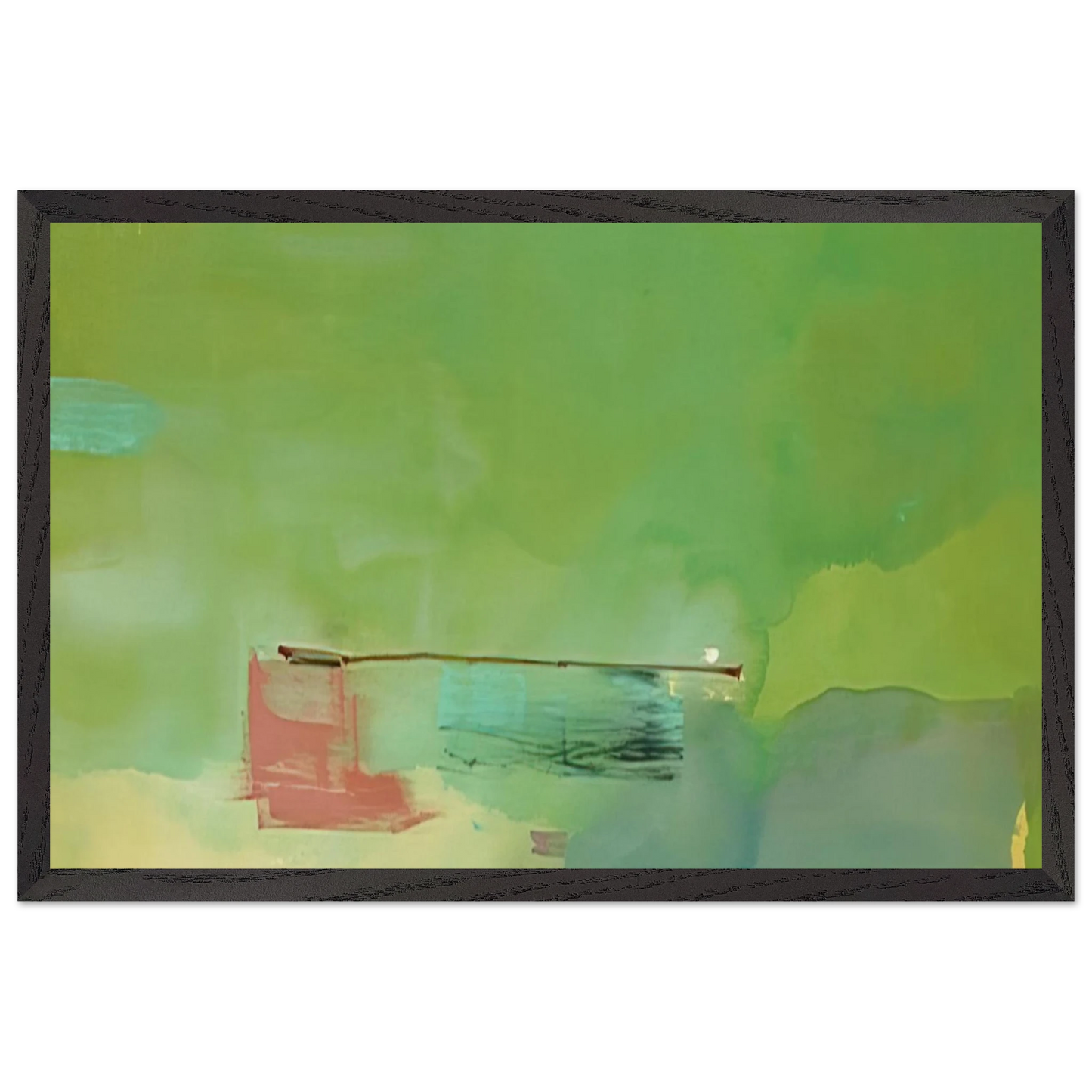 Helen Frankenthaler - Springscape - 1975 Wall art - 15x20 cm / 6x8 inches - Premium Wooden Framed Poster With Fine Art Paper-canvas - Wood frame
