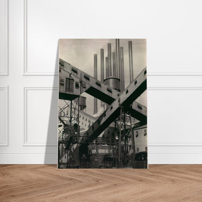 Criss-Crossed Conveyors, River Rouge Plant, Ford Motor Company - 1927 - Charles Sheeler Brushed Aluminum Print - 70x100 cm / 28x40 inches | Charles Sheeler Aluminum Print | Charles Sheeler Prints