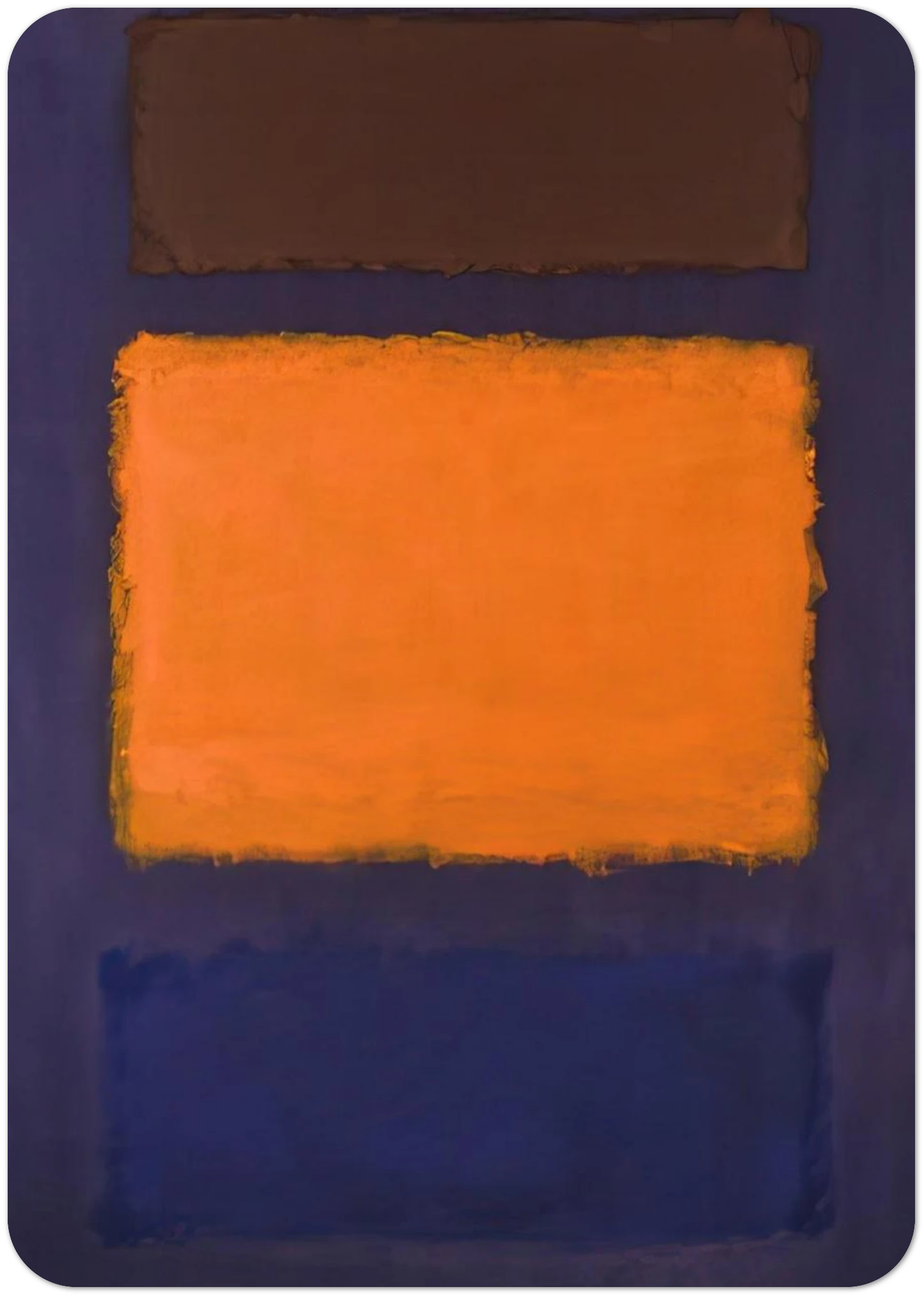 Brown, Orange, Blue on Maroon - c.1963  United States By Mark Rothko Pack of 10 Post Cards | Mark Rothko Post Cards | A6 (10.5 x 14.8 cm) - 4.1 x 5.8 inches