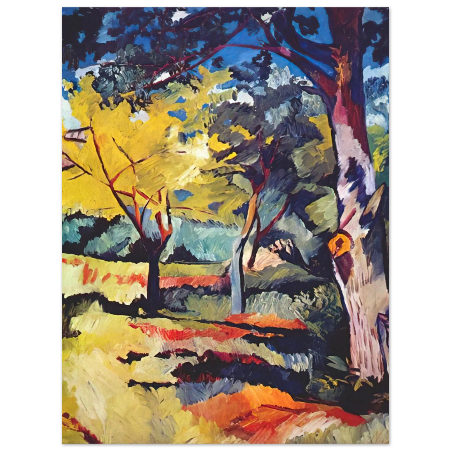 Natalia Goncharova - Landscape at Ladyzhino - 1908  75x100 cm / 30x40inches Fine Art Poster