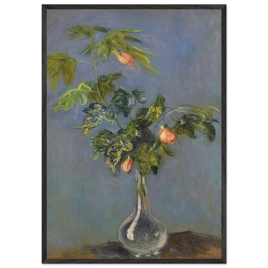 FLOWERS IN A VASE N2 - claude monet 70x100 cm / 28x40 inches Framed Art Print – Black Wooden Frame