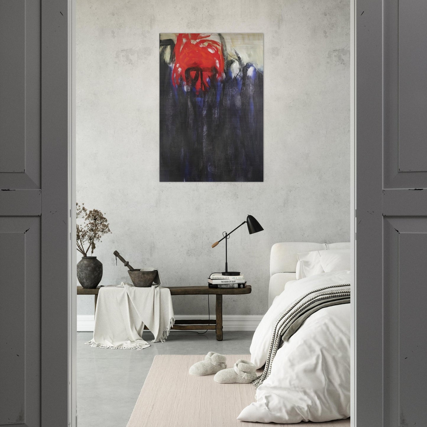 Untitled Columns of Fire - 1956 - Theodoros Stamos Brushed Aluminum Print - 70x100 cm / 28x40 inches | Theodoros Stamos Aluminum Print | Theodoros Stamos Prints
