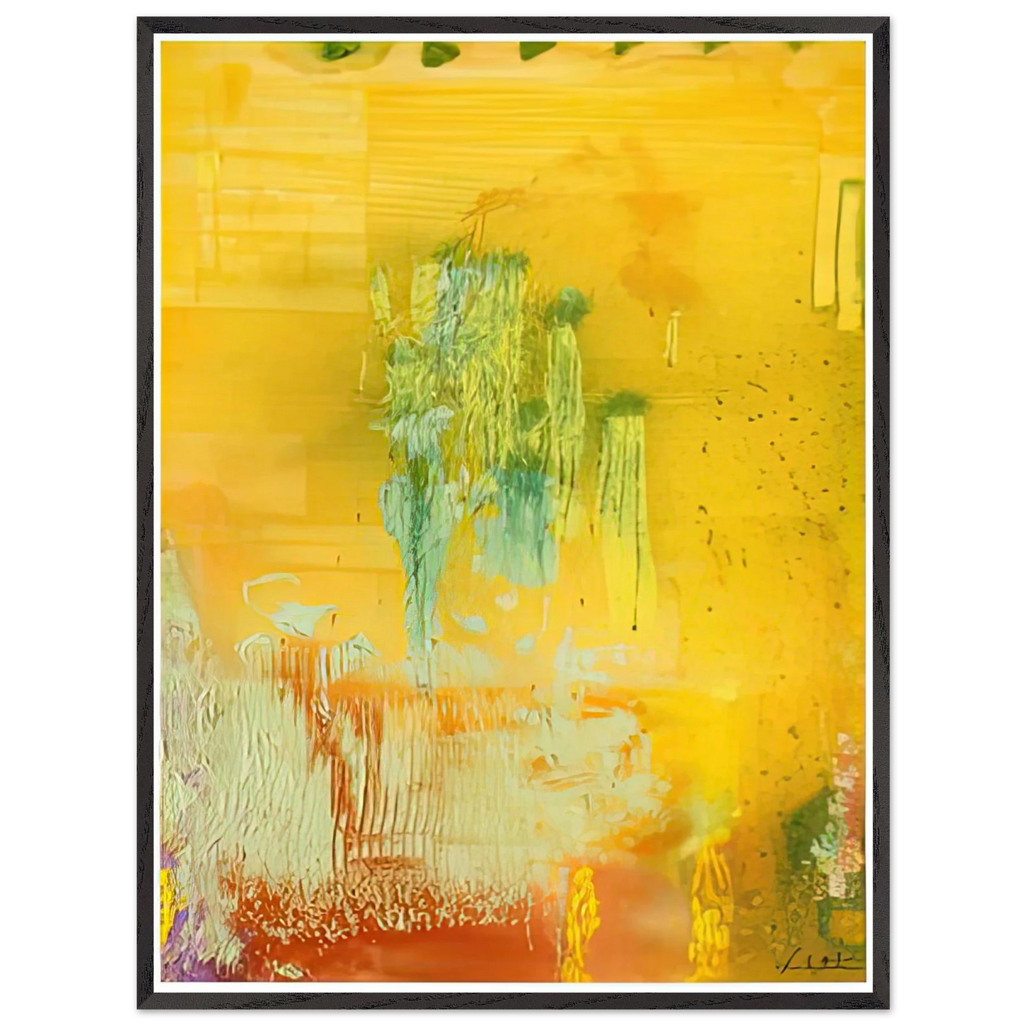 Helen Frankenthaler - Aspens, 1991- Wall Art - 30x40 cm / 12x16 inches - Premium Wooden Framed Poster With Fine Art Paper-canvas - Black frame