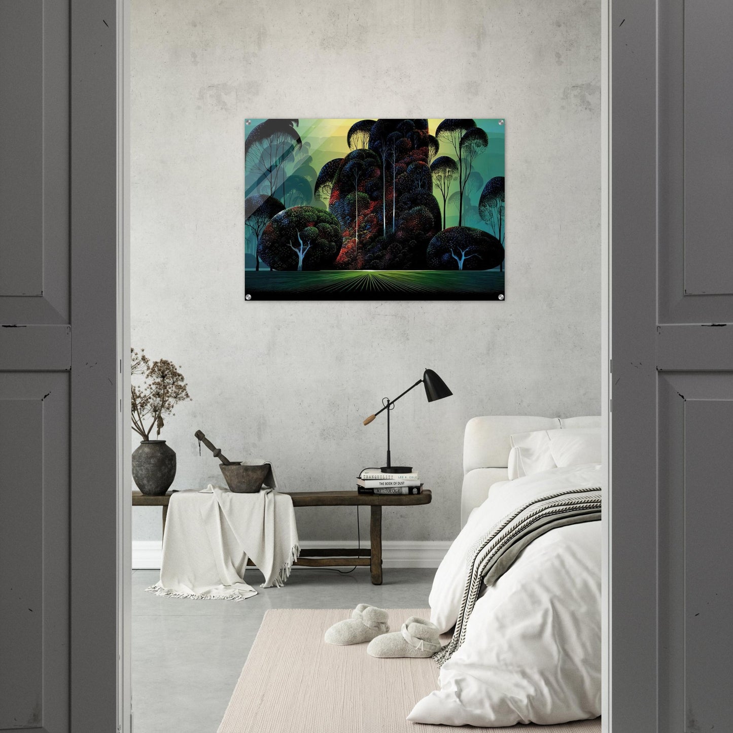 Mendacino - Eyvind Earle Acrylic Print - 70x100 cm / 28x40″ inches