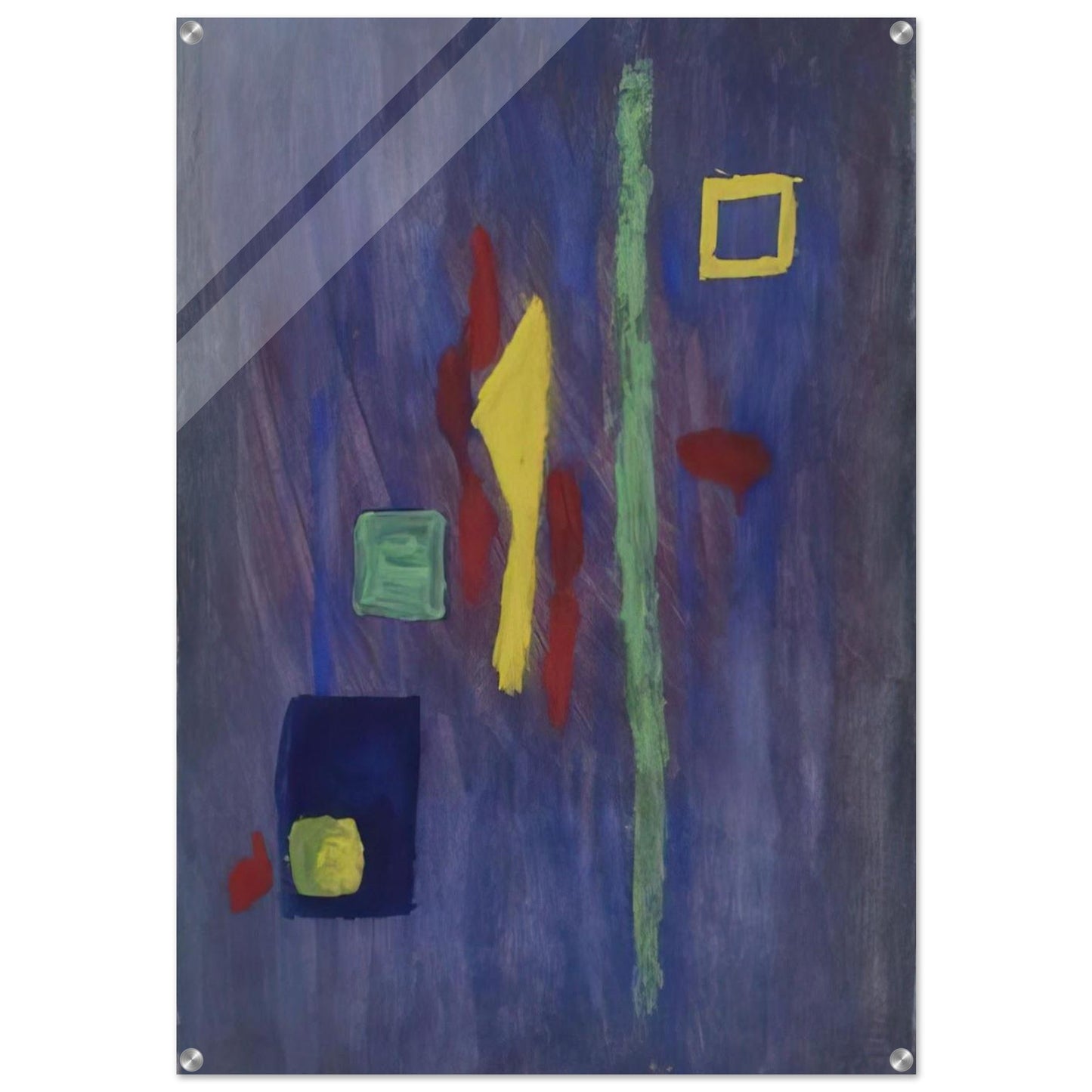 Untitled  Red, Yellow and Green Forms on a Purple Ground  - Barnett Newman Acrylic Print - 70x100 cm / 28x40″ inches