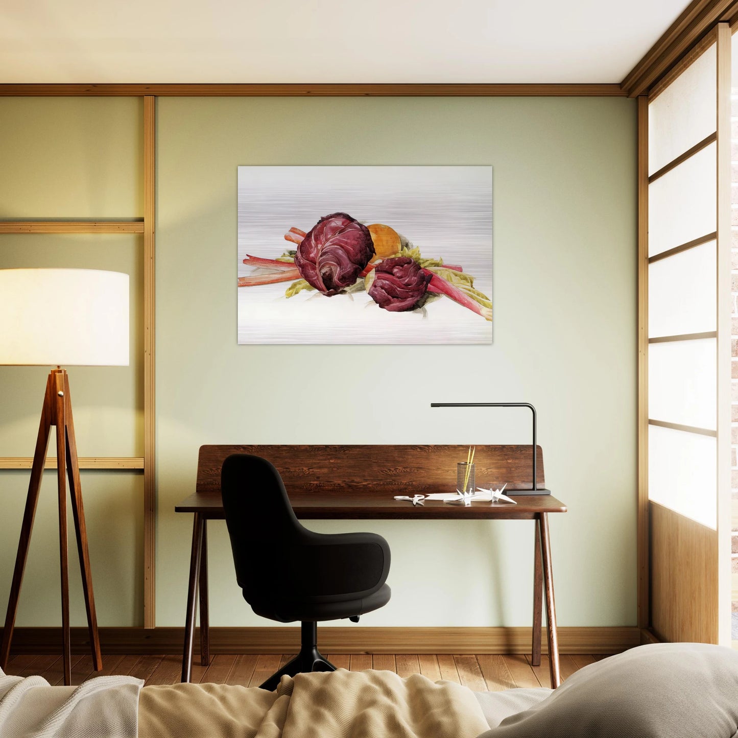 Red Cabbages, Rhubarb and Orange - 1929 - Charles Demuth Brushed Aluminum Print - 70x100 cm / 28x40 inches | Charles Demuth Aluminum Print | Charles Demuth Prints