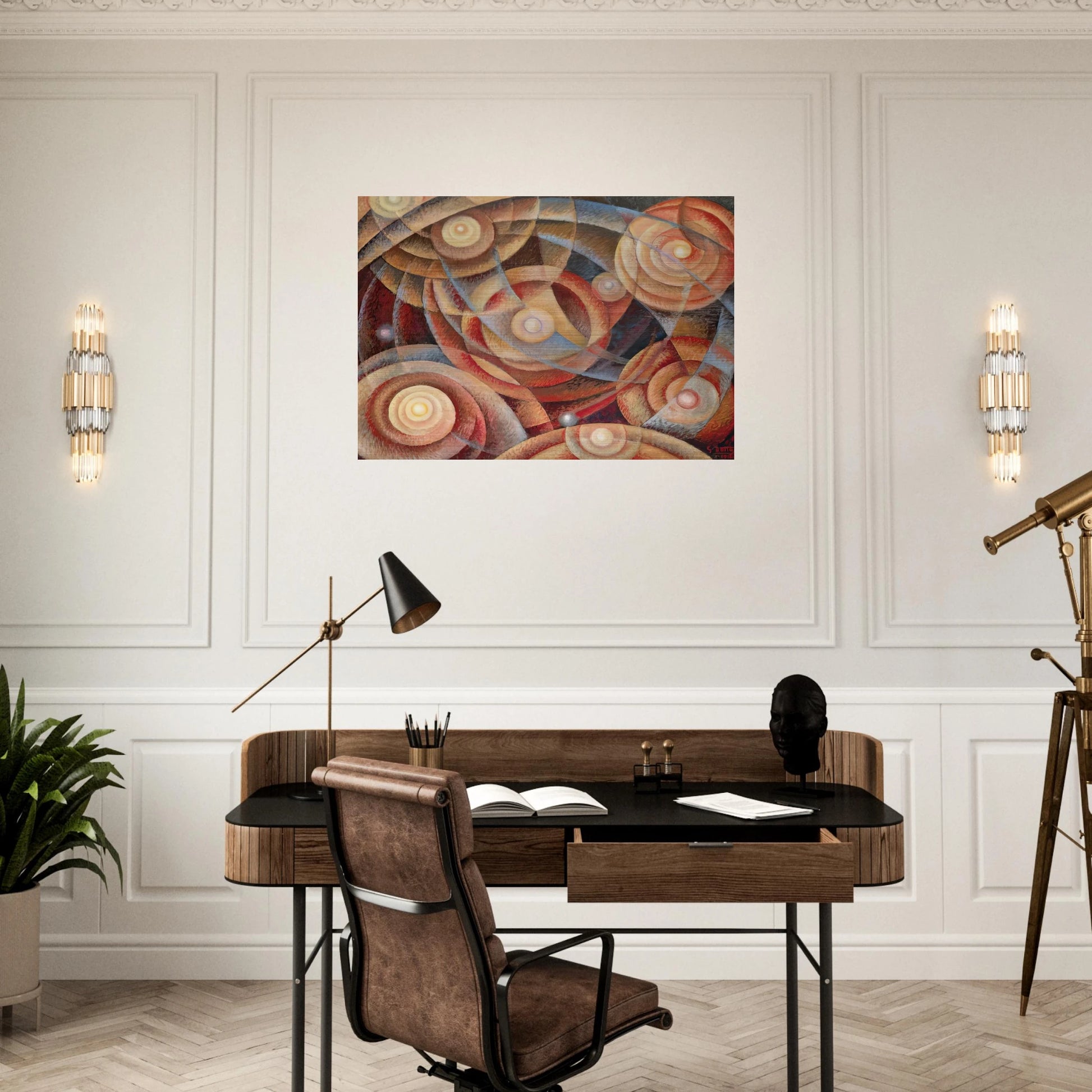 Ritmi astrali - 1916 - Gerardo Dottori Brushed Aluminum Print - 70x100 cm / 28x40 inches | Gerardo Dottori Aluminum Print | Gerardo Dottori Prints