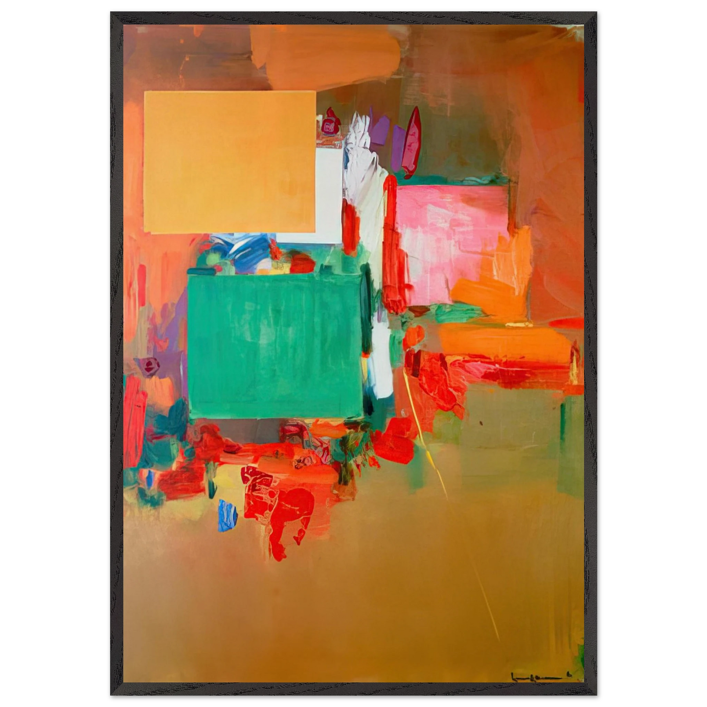 Song of the Nightingale - Hans Hofmann 70x100 cm / 28x40 inches Framed Art Print – Black Wooden Frame