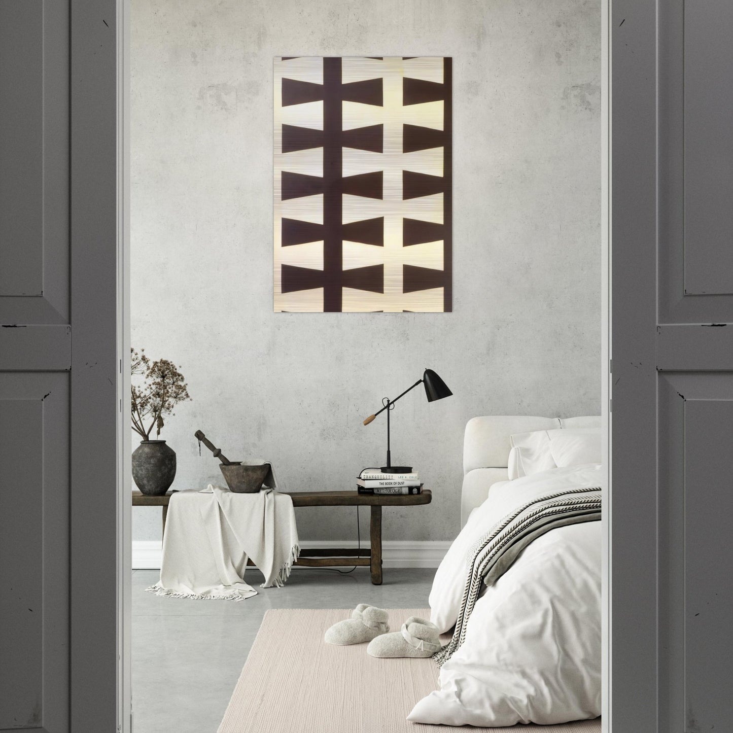 Black and White Repeat - 1953 - Leon Polk Smith Brushed Aluminum Print - 70x100 cm / 28x40 inches | Leon Polk Smith Aluminum Print | Leon Polk Smith Prints
