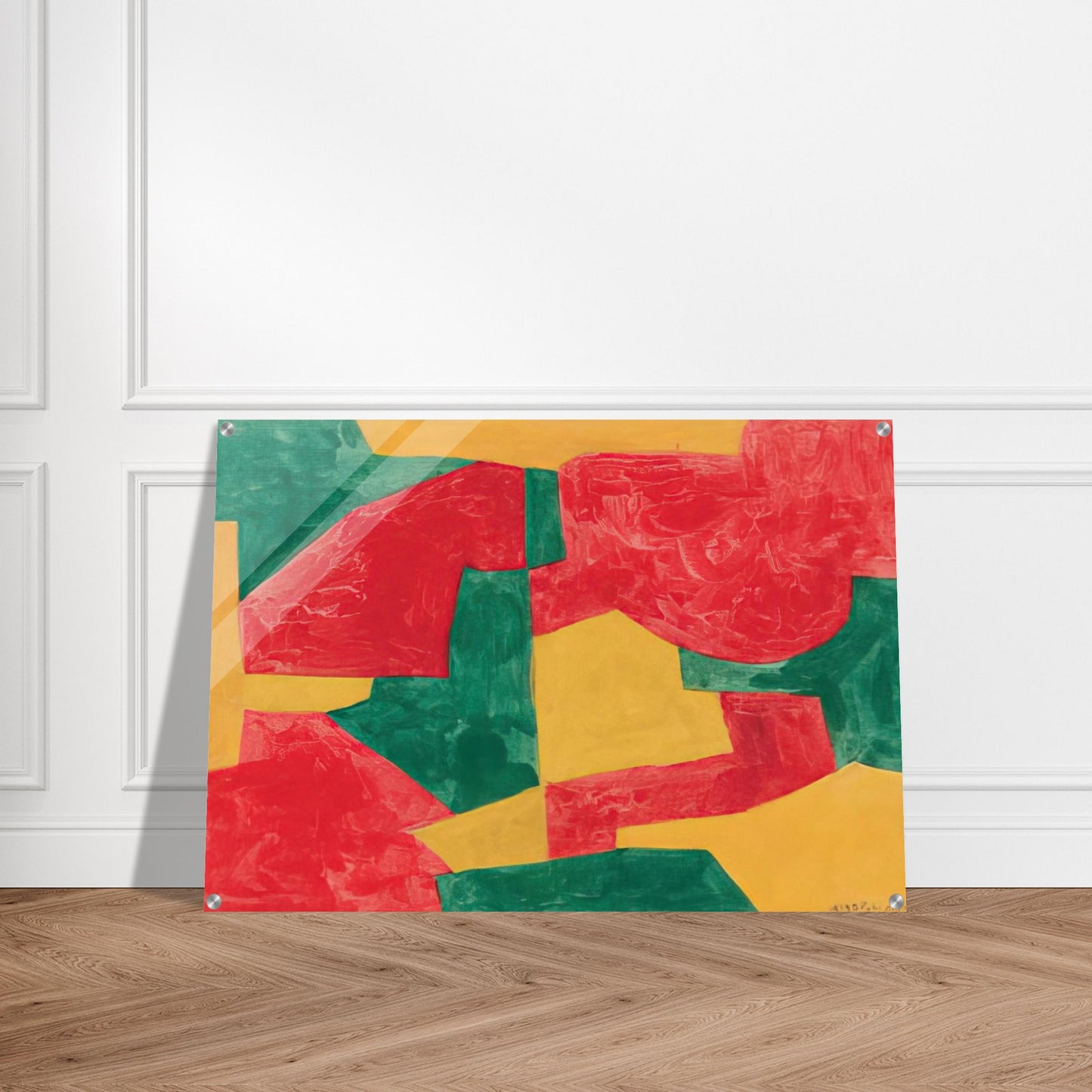 Composition verte, rouge et jaune - 1964 - Serge Poliakoff Acrylic Print - 70x100 cm / 28x40″ inches