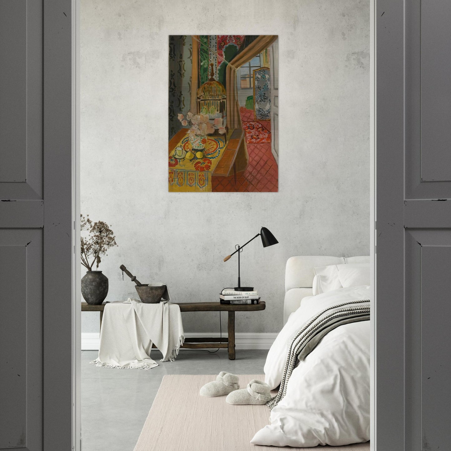 INTERIOR FLOWERS AND PARAKEETS 1924 - Henri Matisse Brushed Aluminum Print - 70x100 cm / 28x40 inches | Henri Matisse Aluminum Print | Henri Matisse Prints