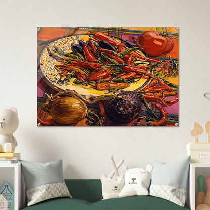 CHILI PEPPERS 2005 - Janet Fish Acrylic Print - 70x100 cm / 28x40″ inches | Janet Fish Wall Art | Janet Fish Prints