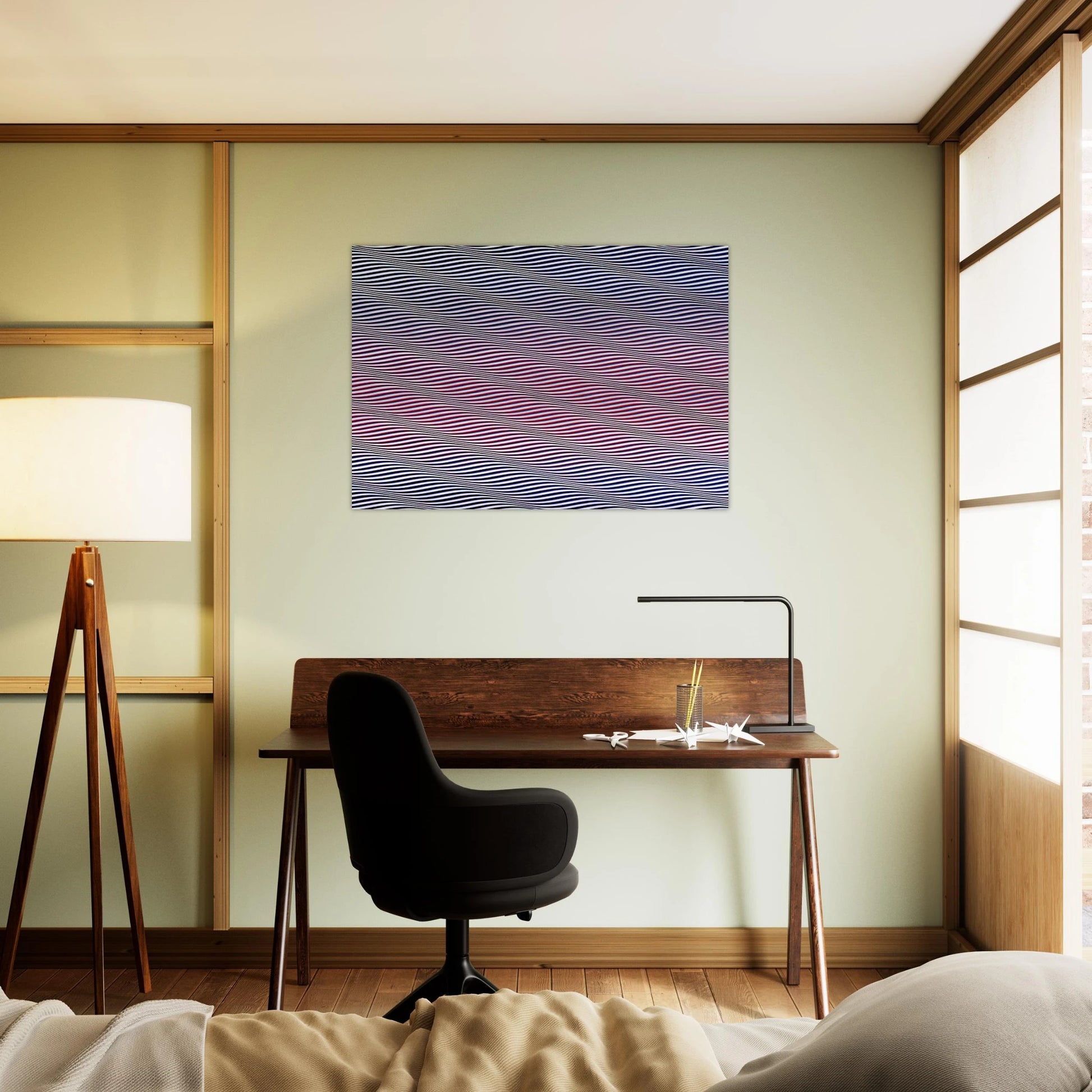CATARACT 3 1967 - Bridget Riley Brushed Aluminum Print - 70x100 cm / 28x40 inches | Bridget Riley Aluminum Print | Bridget Riley Prints