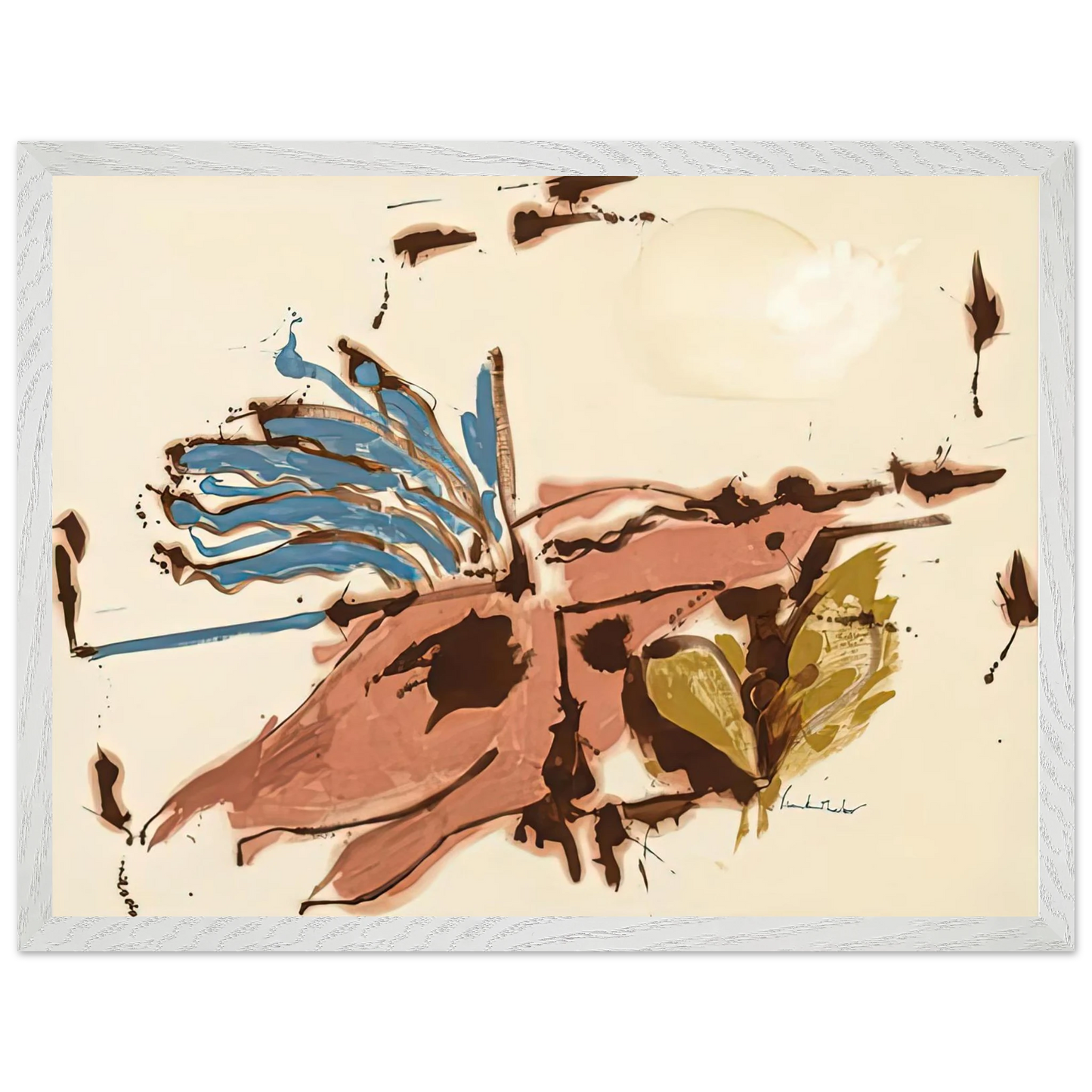Helen Frankenthaler - Pink Bird Figure I, 1961- Wall Art - 60x80 cm / 24x32 inches - Fine Art Poster-canvas - -