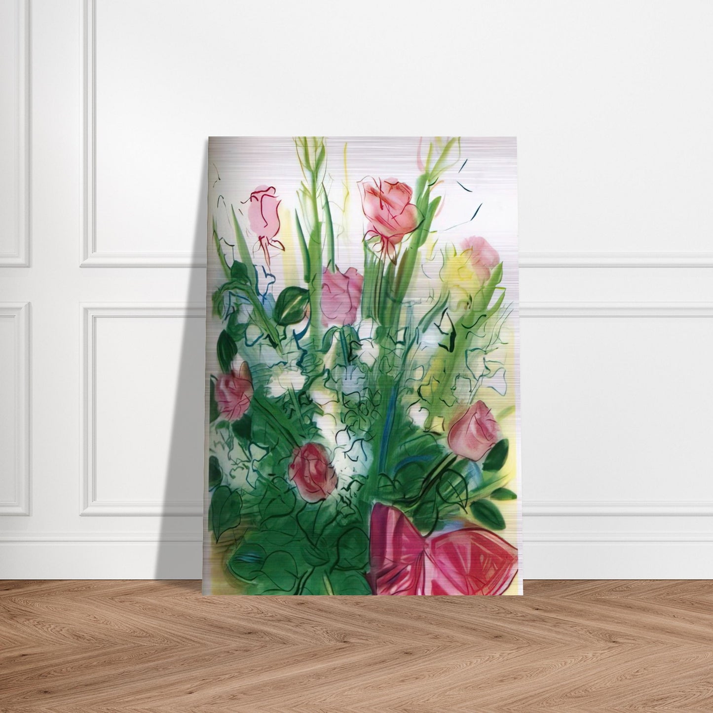 BOUQUET OF ROSES - Raoul Dufy Brushed Aluminum Print - 70x100 cm / 28x40 inches | Raoul Dufy Aluminum Print | Raoul Dufy Prints