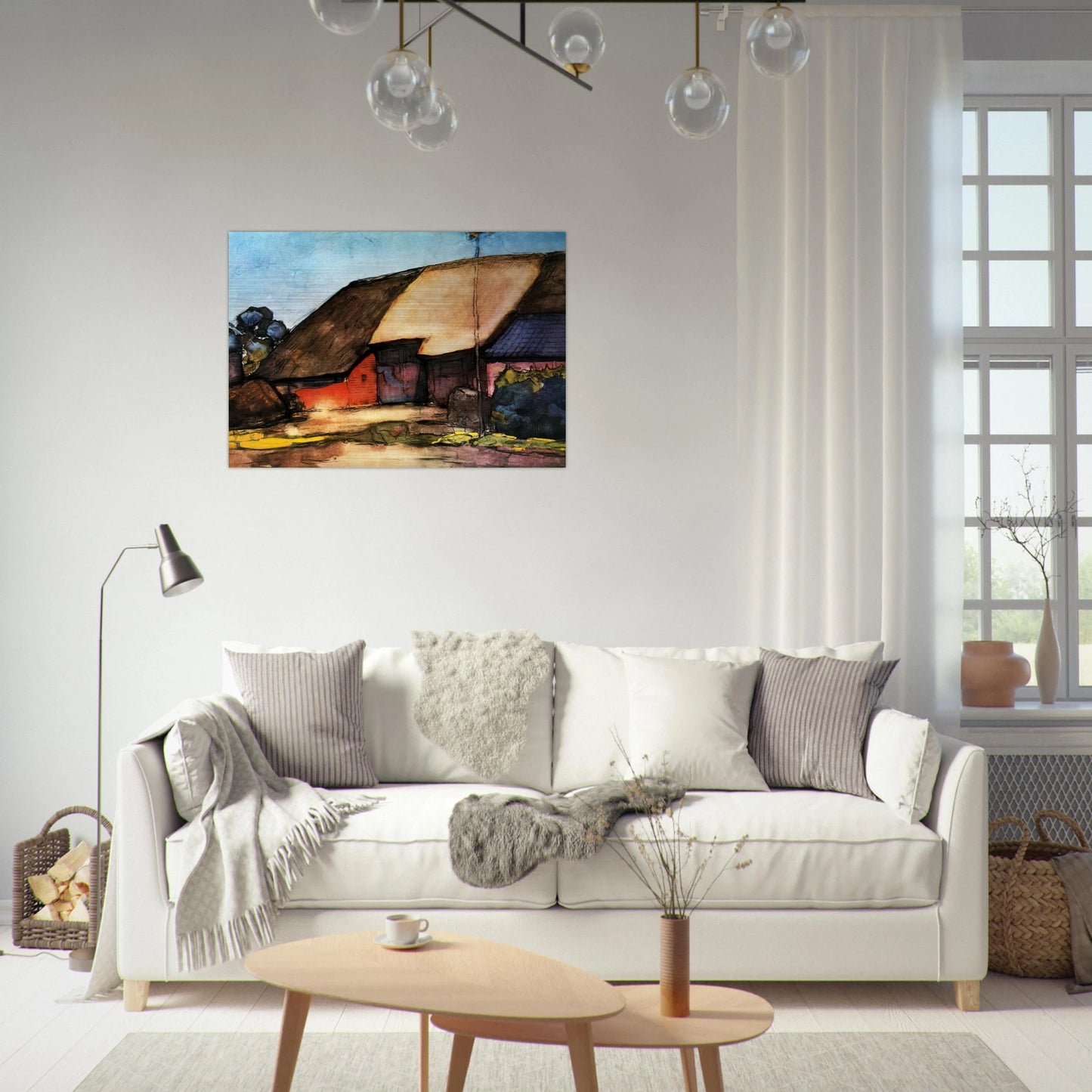 Small farm on Nistelrode - Piet Mondrian Brushed Aluminum Print - 70x100 cm / 28x40 inches | Piet Mondrian Aluminum Print | Piet Mondrian Prints