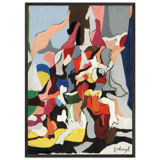Composition - Abstract Expressionism - Robert Goodnough 70x100 cm / 28x40 inches Framed Art Print – Black Wooden Frame