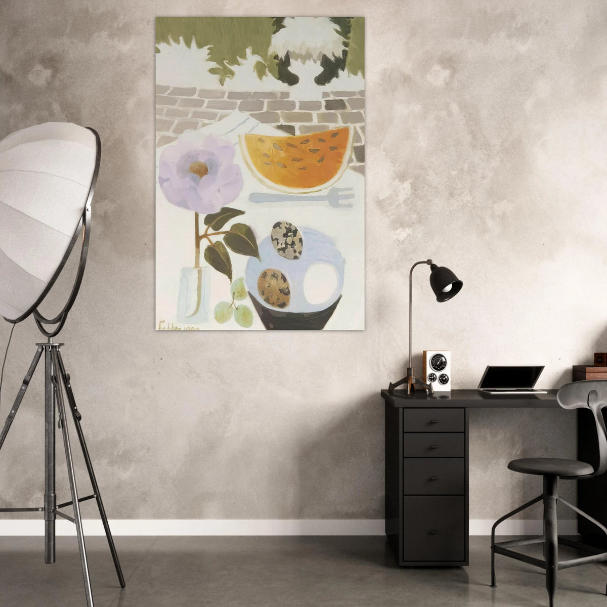 A Slice of Melon - 1990 - Mary Fedden Art Prints - 100x150 cm / 40x60″ inches | Mary Fedden Poster | Mary Fedden Prints