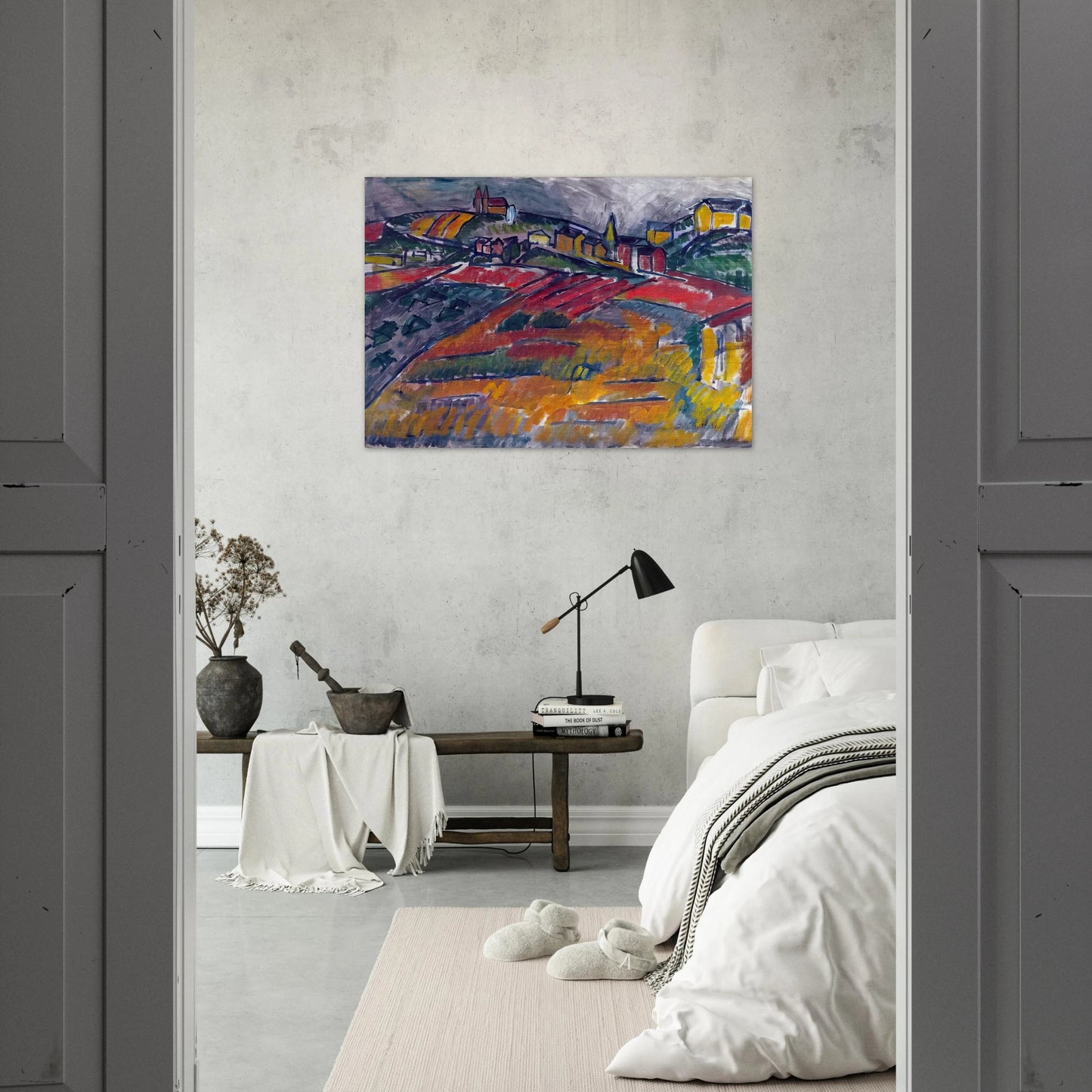 LANDSCAPE WITH RED AND YELLOW - Raoul Dufy Brushed Aluminum Print - 70x100 cm / 28x40 inches | Raoul Dufy Aluminum Print | Raoul Dufy Prints