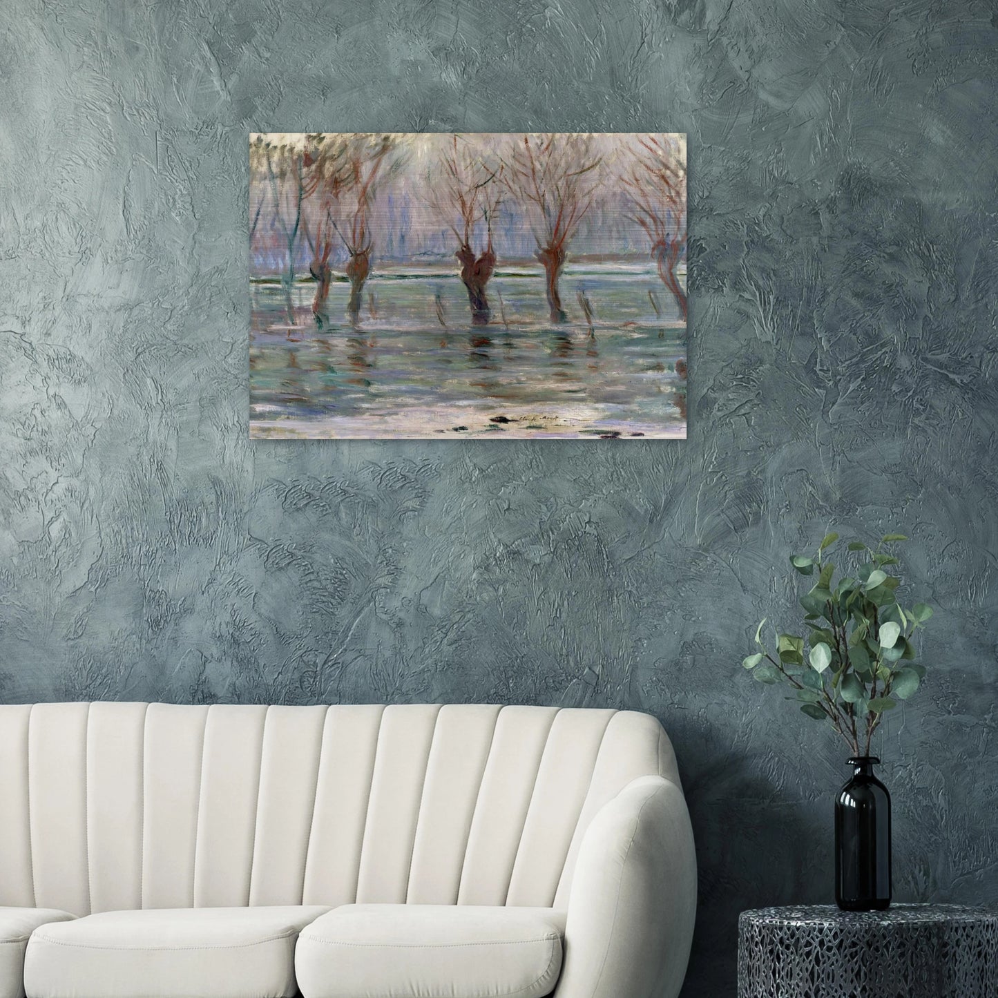 Flood Waters - claude monet Brushed Aluminum Print - 70x100 cm / 28x40 inches | claude monet Aluminum Print | claude monet Prints