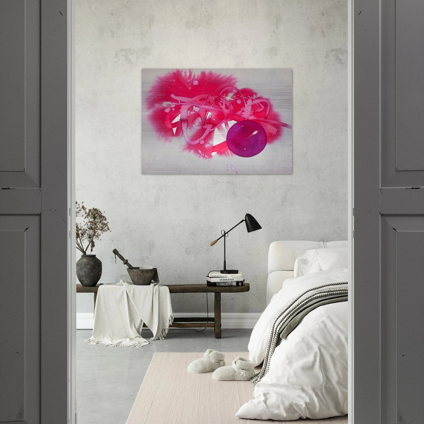 UNTITLED PURPLE CIRCLE - Luis Feito Brushed Aluminum Print - 70x100 cm / 28x40 inches | Luis Feito Aluminum Print | Luis Feito Prints