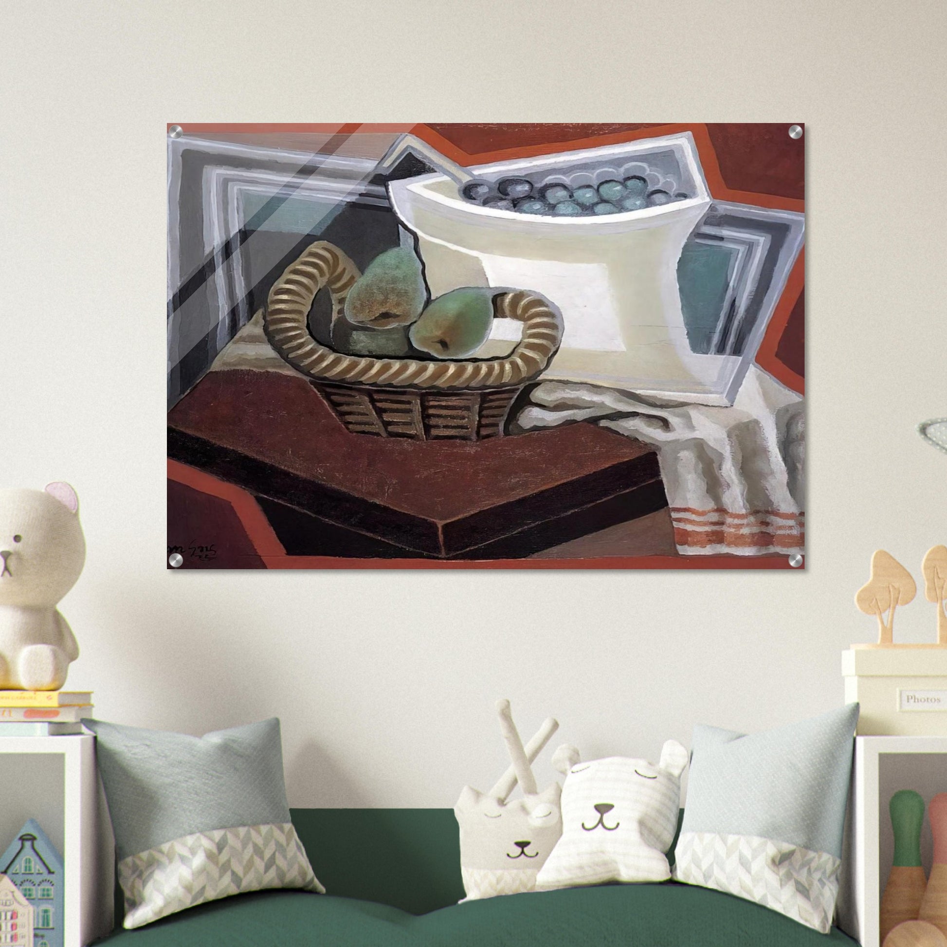 THE BASKET OF PEARS 1925 - Juan Gris Acrylic Print - 70x100 cm / 28x40″ inches | Juan Gris Wall Art | Juan Gris Prints