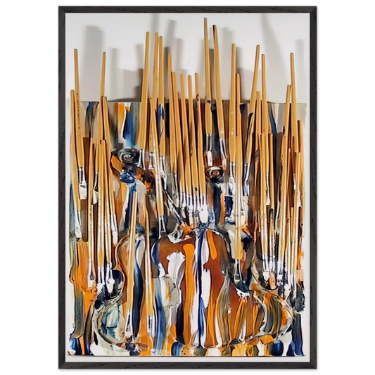 Paintbrushes  Violin - II - 1980 - Arman 70x100 cm / 28x40 inches Framed Art Print – Black Wooden Frame