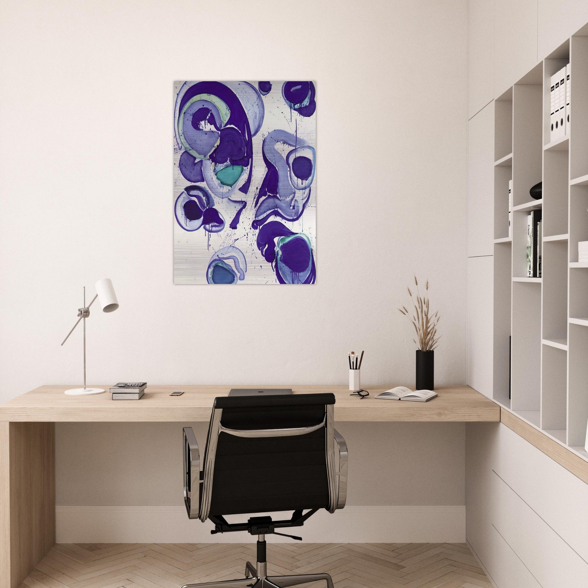 Blue - Sam Francis Brushed Aluminum Print - 70x100 cm / 28x40 inches | Sam Francis Aluminum Print | Sam Francis Prints