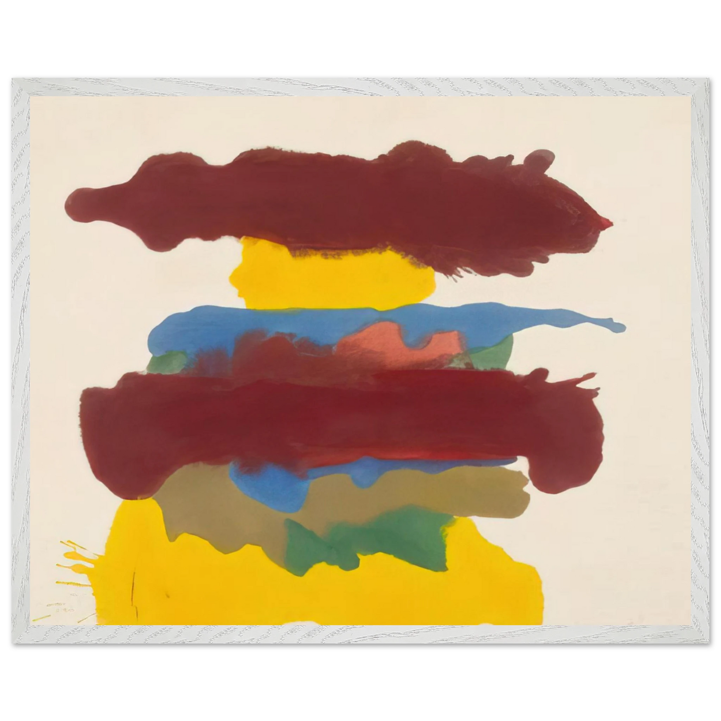 Helen Frankenthaler - Weather Change - 1963 Wall art - 13x18 cm / 5x7 inches - Premium Wooden Framed Poster With Fine Art Paper-canvas - White frame