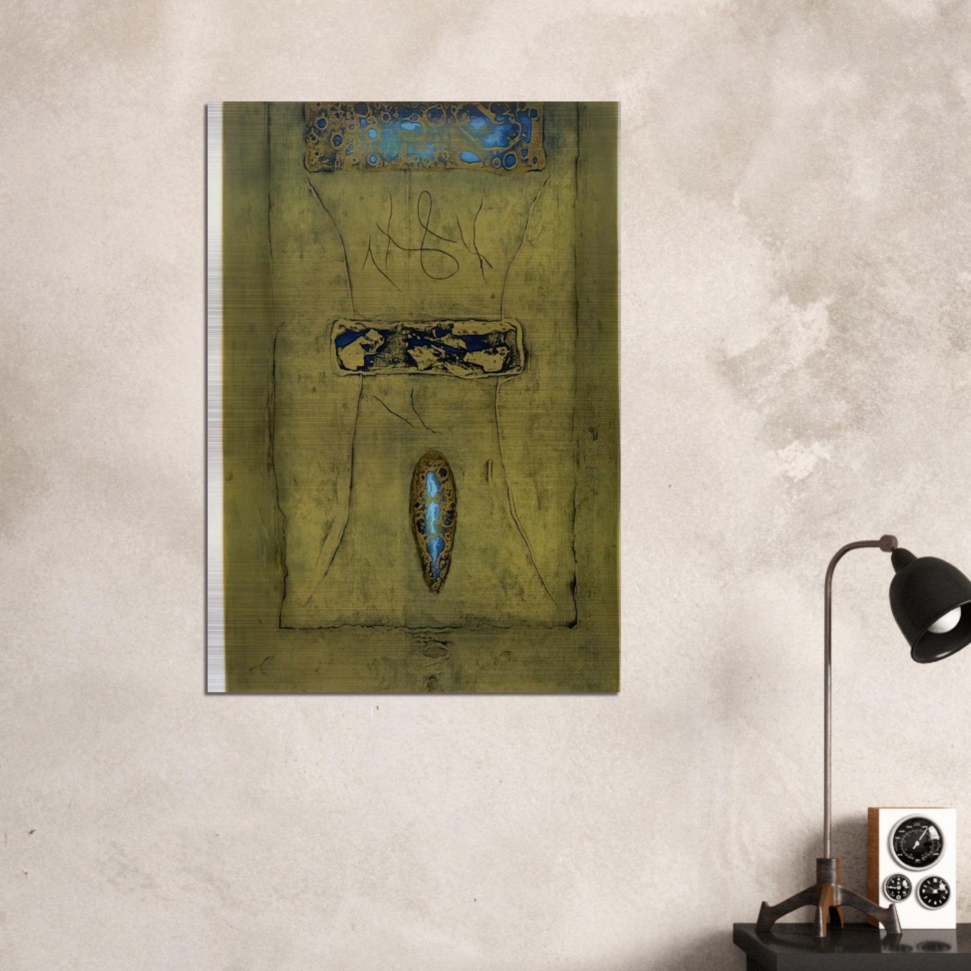 Mr. Delo's Yellow Wall - 1970 - Hiroyuki Tajima Brushed Aluminum Print - 70x100 cm / 28x40 inches | Hiroyuki Tajima Aluminum Print | Hiroyuki Tajima Prints