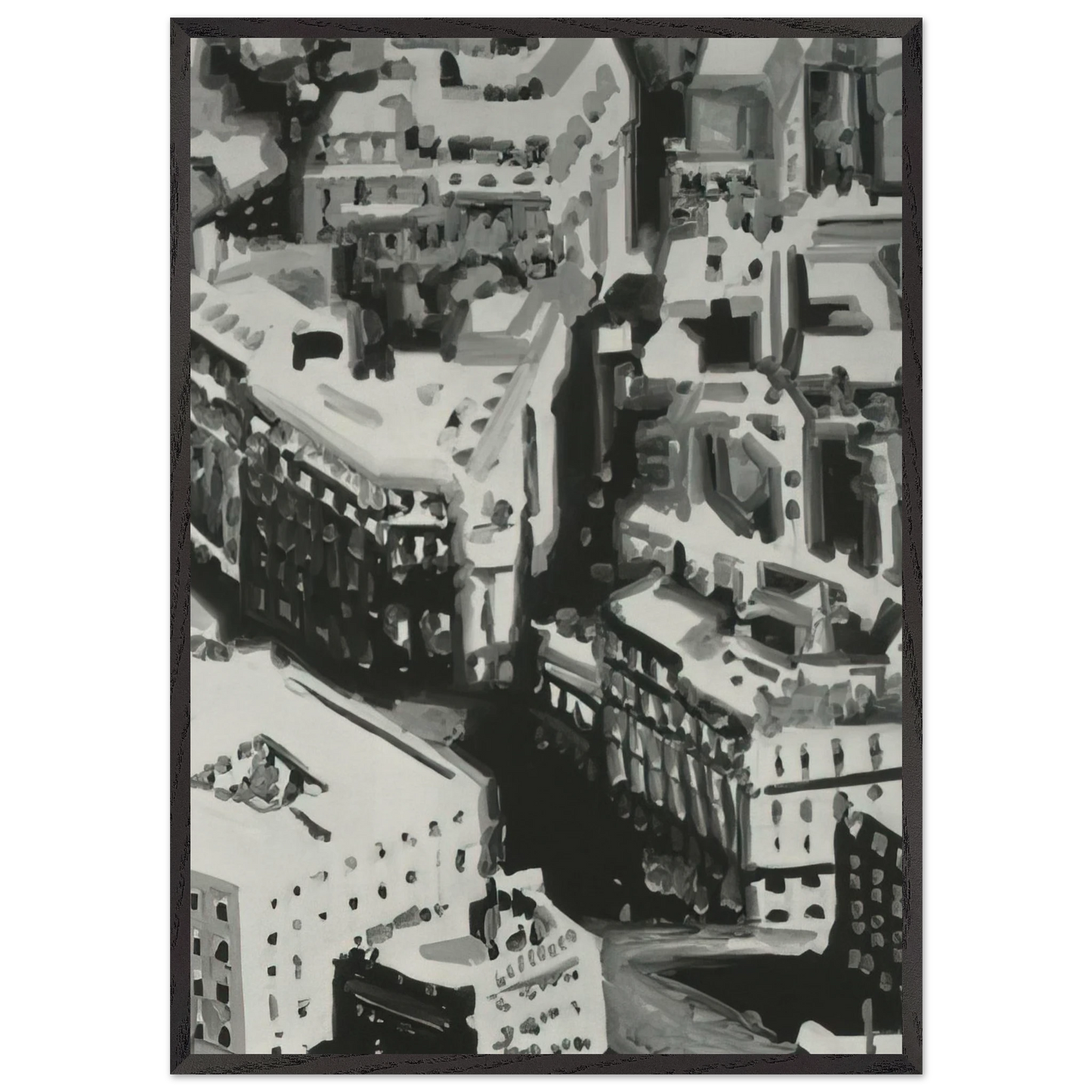 TOWNSCAPE P1 1968 - Gerhard Richter 70x100 cm / 28x40 inches Framed Art Print – Black Wooden Frame