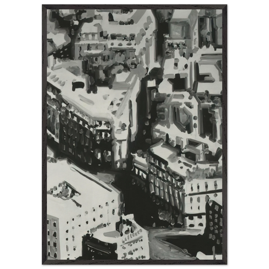 TOWNSCAPE P1 1968 - Gerhard Richter 70x100 cm / 28x40 inches Framed Art Print – Black Wooden Frame