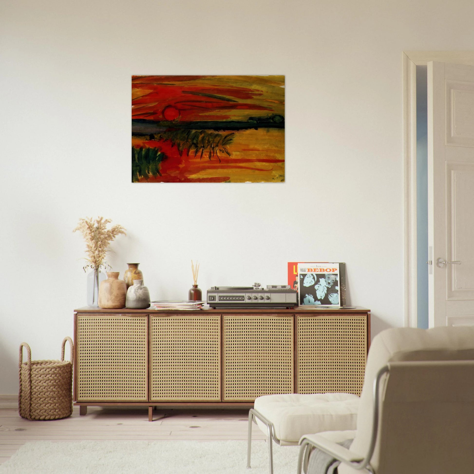Sunset - Emil Nolde Brushed Aluminum Print - 70x100 cm / 28x40 inches | Emil Nolde Aluminum Print | Emil Nolde Prints